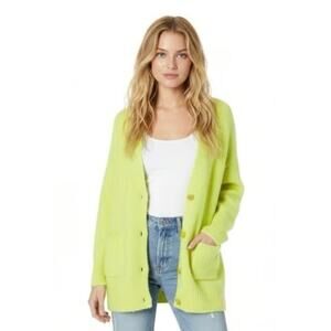 UGG Joselyn II Cardigan Sweater Neon Lime Green Alpaca Wool Oversized Size XS